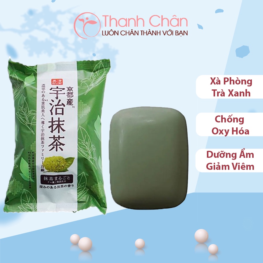 Xà phòng tắm trà xanh Pelican Family Soap Uji Green Tea 80g