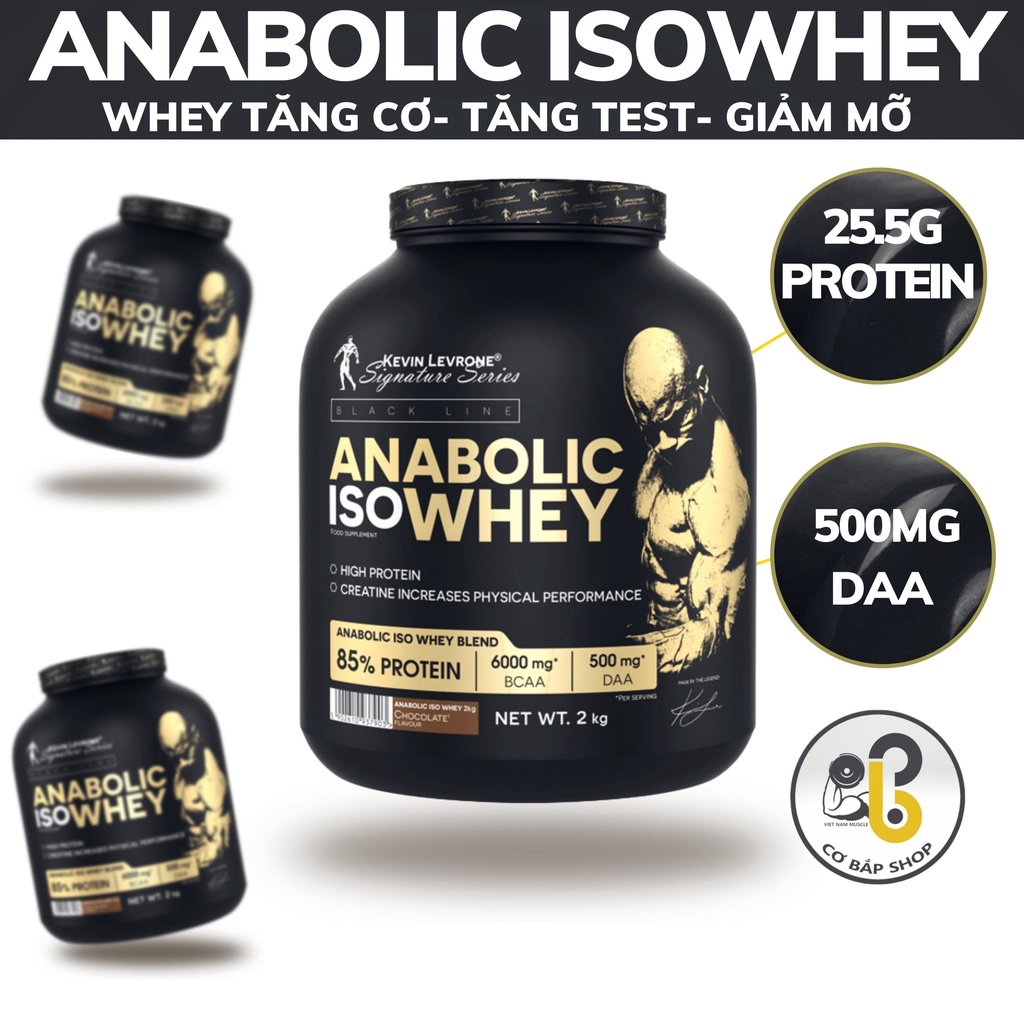 ANABOLIC ISO WHEY - WHEY TĂNG CƠ CAO CẤP - TĂNG TEST - HÃNG KEVIN LEVRONE CHÍNH HÃNG CÔNG TY MUSCLE NUTRITION ( hủ 2kg)