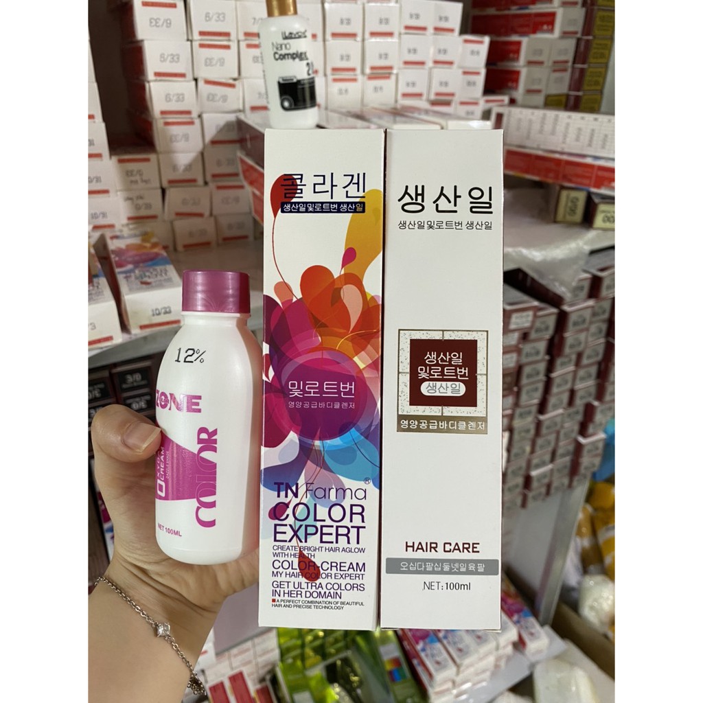 Thuốc Nhuộm Tóc Hàn Quốc Đủ Màu Kèm Oxy Găng tay ( Sale Gốc)