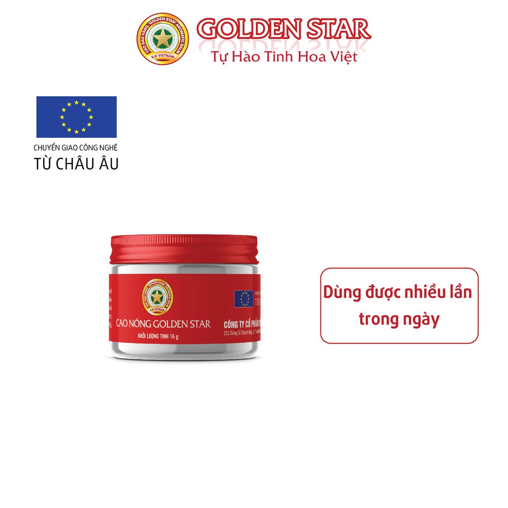 Cao Nóng Golden Star Giảm Nhức Đầu Cảm Cúm - Thương Hiệu Cao Sao Vàng Golden Star