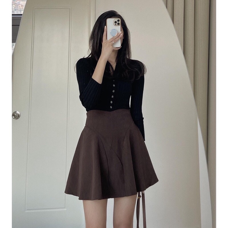 Chân váy nhung tăm xoè | BigBuy360 - bigbuy360.vn