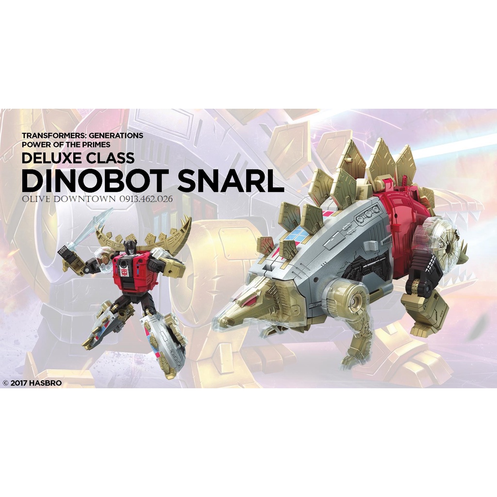 Dinobot SNARL ✅ Robot Khủng long cao 15cm - Transformers dòng POWER OF THE PRIMES