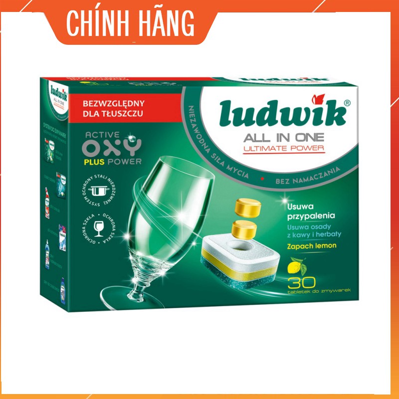 Viên rửa bát Ludwik All in one 30 viên [KM thêm 5 Viên Finish Nhật]