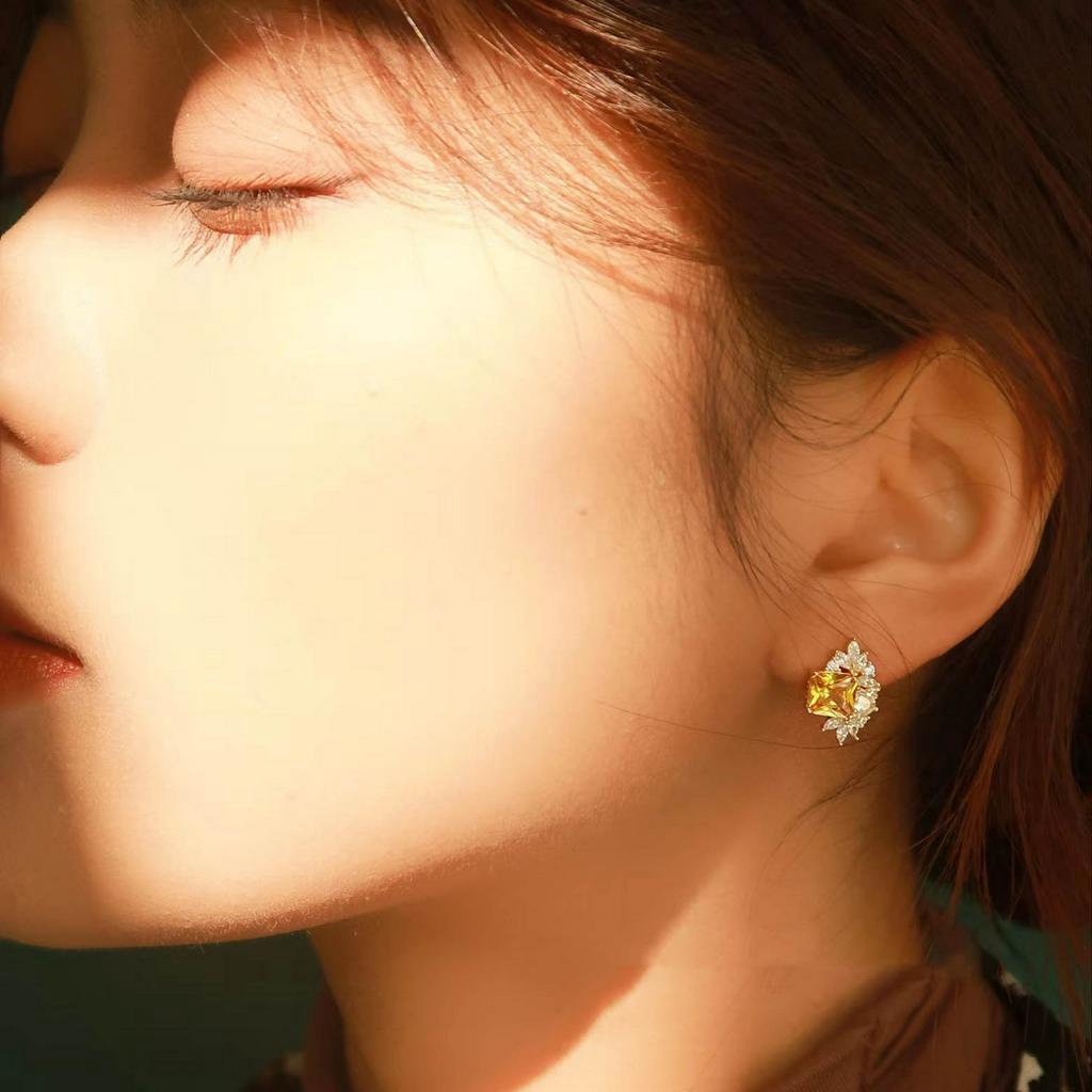 Bông tai bạc S925 mạ vàng 18K nhẹ nhàng kiểu Pháp cổ điển cho nữ - B2819 - Bảo Ngọc Jewelry