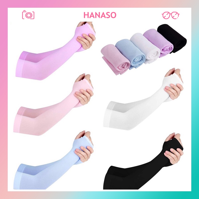 Găng tay chống nắng thời trang nữ nam bảo vệ da khỏi UV và tia bức xạ chất cotton co giãn thoáng mát đẹp rẻ HANASO GT01