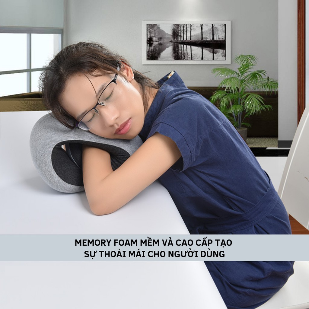 Gối Ngủ Văn Phòng Du Lịch Thông Minh Từ Chất Liệu Memory Foam Chính Hãng Amalife mi01