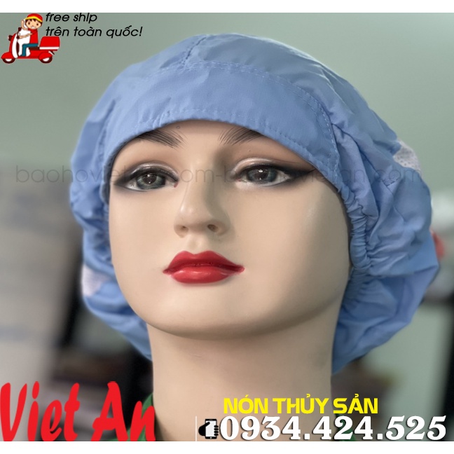 NÓN BÁNH TIÊU THỦY SẢN 6 MÚI MÀU XANH CHUYỆN DỤNG _ HÌNH CHỤP THẬT