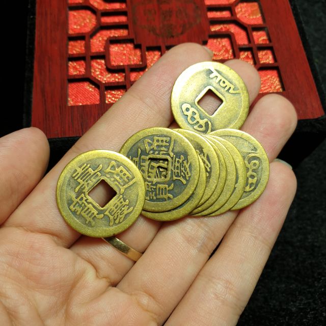 [ẢNH THẬT] Tiền Xu Bằng Đồng (100 đồng ). tiền vạn lịch, tiền âm dương