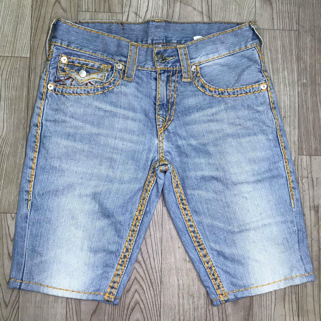 Quần ông địa xuất khẩu màu xanh bạc siêu hot Jeans ông địa True religion Jeans nam túi nắp chỉ nổi siêu đẹp