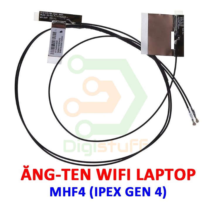 Bộ dây ăng ten wifi laptop - ăngten wifi 2 băng tầng chuẩn MHF4 - antenna dual band 2.4GHz 5GHz bluetooth 5.0