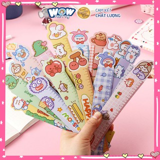 Thước kẻ nhựa dẻo Wowpretty thước hình hoạt hình nhiều mẫu dễ thương 15CM