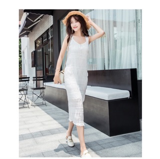 Váy voan trắng tiểu thư