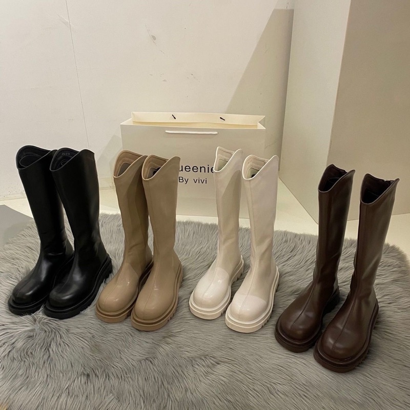 GIÀY BOOT NỮ ULZZANG BỐT ĐÙI CAO CỔ VẠT CHÉO VÁT CÓ KHOÁ SAU - S179