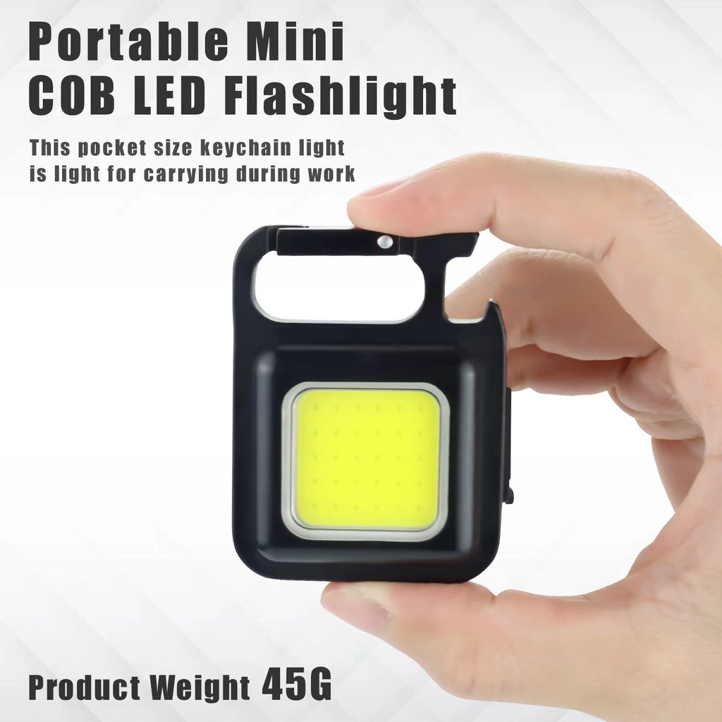 Móc khóa LED mini có thể sạc lại với cổng USB để cắm trại / câu cá / leo núi