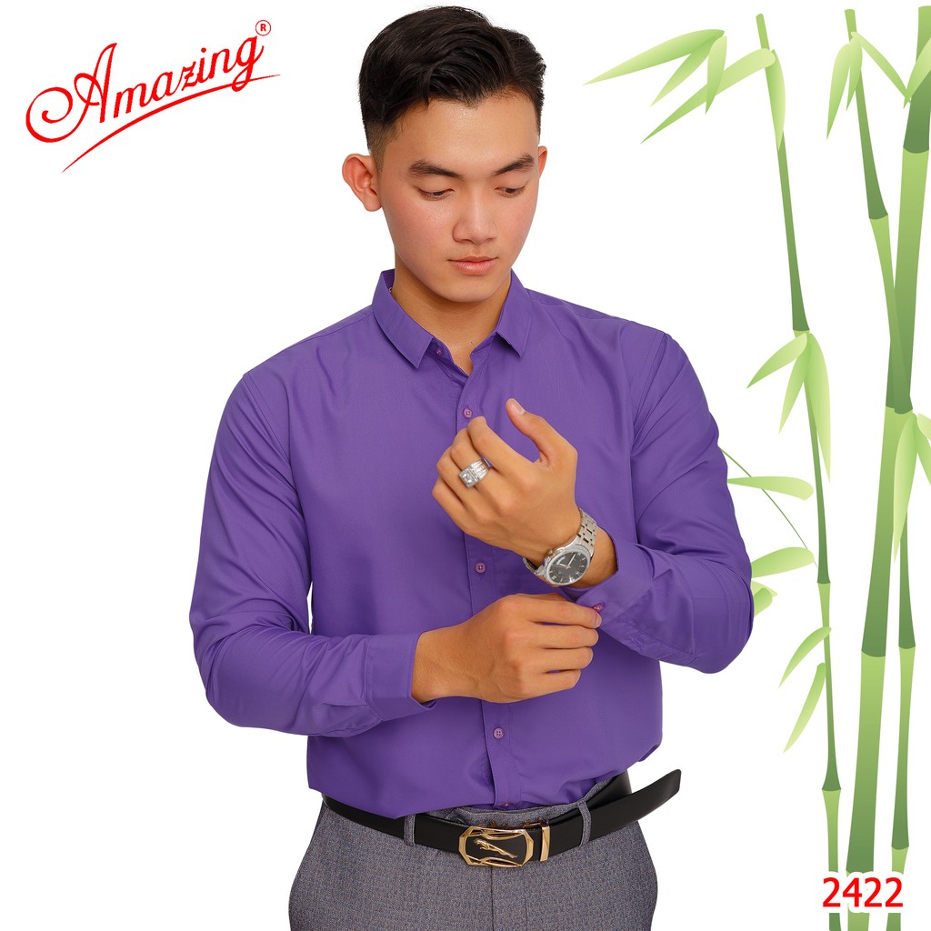 Áo sơ mi nam kiểu Hàn Quốc, form slim fit tôn dáng đẹp, đa dạng sắc màu, thương hiệu Amazing