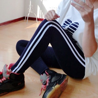 Quần legging nữ 2 sọc trắng