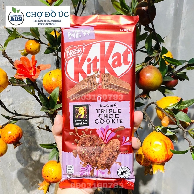 Limited 2022 ❤️ Bánh xốp Chocolate KitKat with Byron Bay Cookies - nhập Úc 🇦🇺