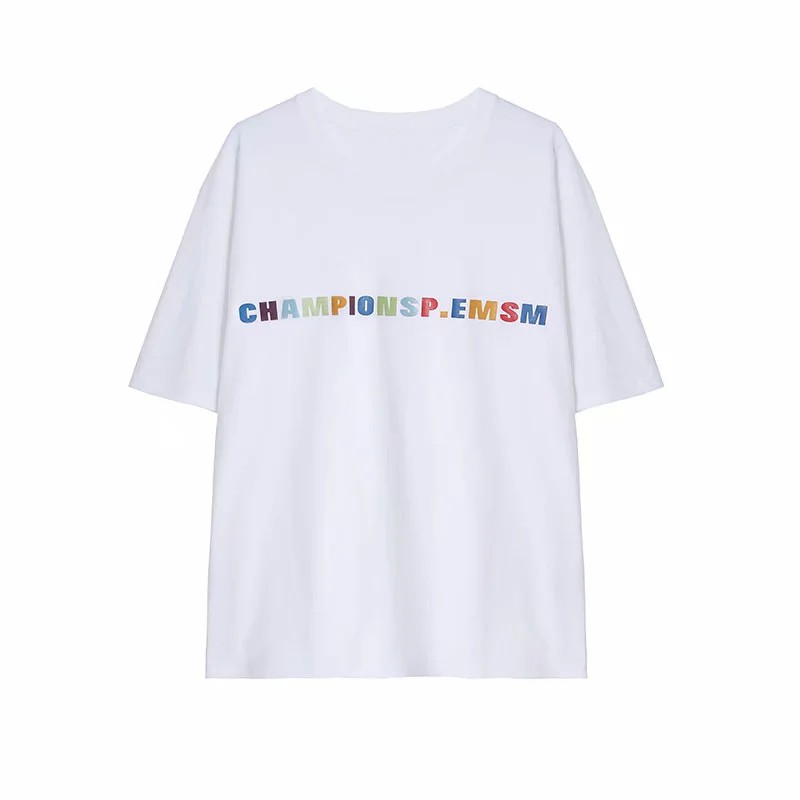 Áo thun ngắn tay  Summer couples are simple and fashionable, all-match British style, easy to match with short sleeve T-shirt  Oversized short sleeve T-shirt  size  S-5XL