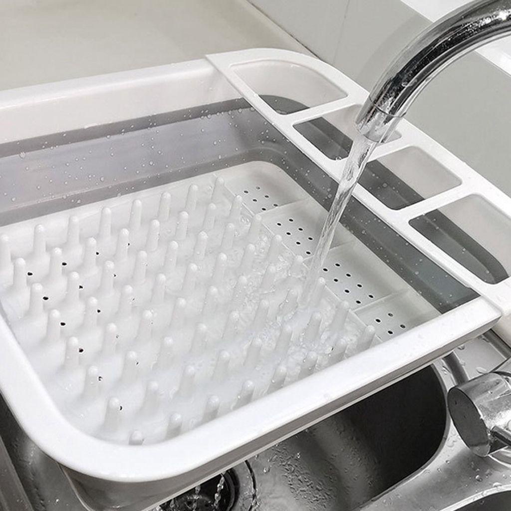Giá Đỡ Chén Dĩa / Cốc Ráo Nước Có Thể Gấp Gọn Tiết Kiệm Không Gian