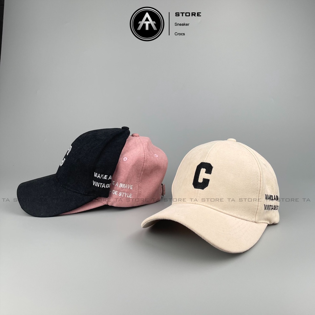 Mũ lưỡi trai thêu chữ C chất nhung cao cấp