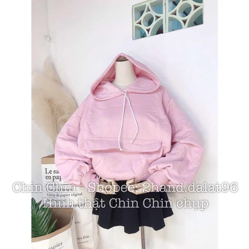 [ hoodie new ] Áo hoodie màu hồng cho nữ Túi to