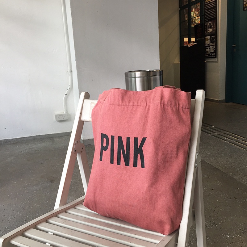 Túi xách canvas cỡ lớn in chữ thời trang cho nữ