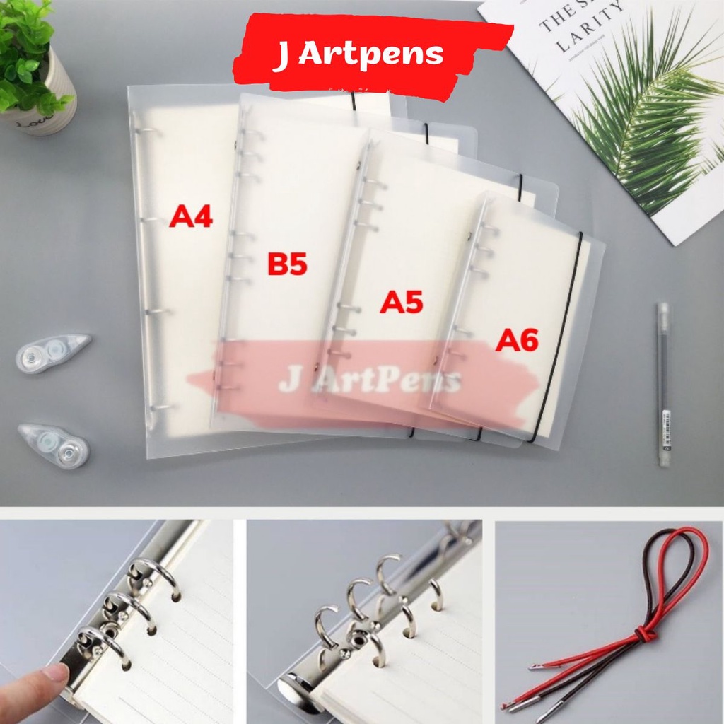 Bìa Sổ Còng A6 A5 B5 A4 4 6 9 Lỗ Binder Bìa CỨNG Kèm Giấy Refill Ghi Chép Take Note Bullet &amp; Journal Planner