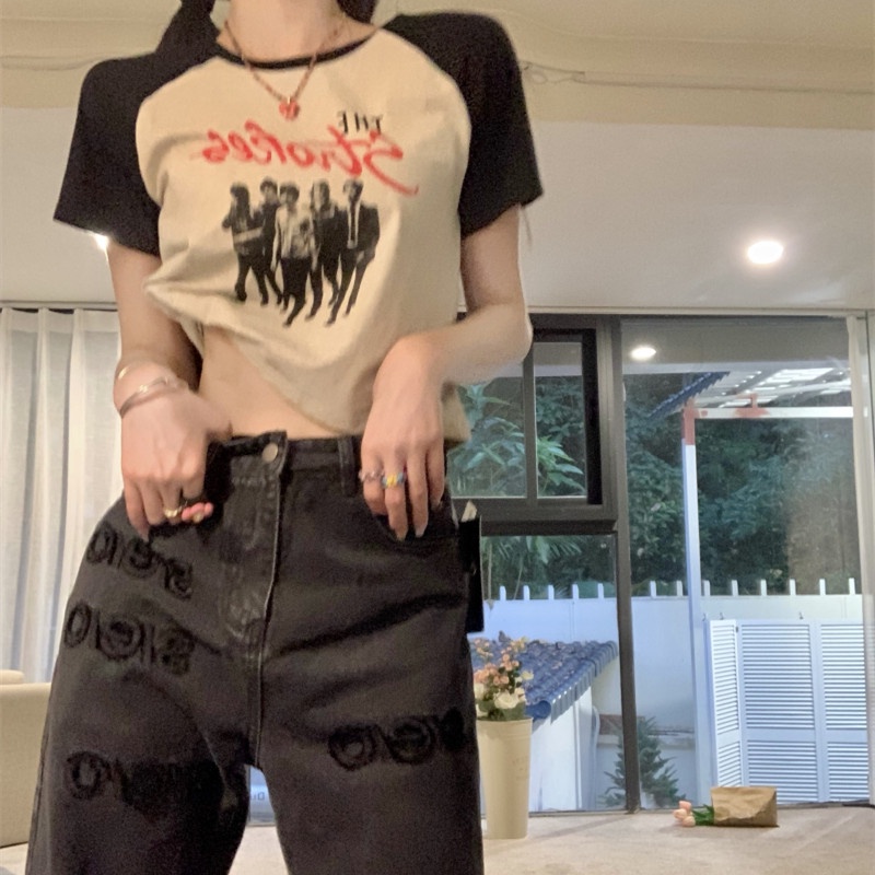 Áo Thun Tay Ngắn Dáng Ôm In Họa Tiết Đơn Giản Thời Trang Mùa Hè Cho Nữ