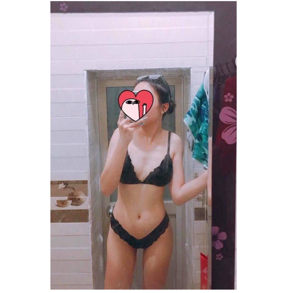 Bộ đồ lót ren nữ đen huyền bí có mút mỏng sexy hàng thiết kế cao cấp BRAHY 110