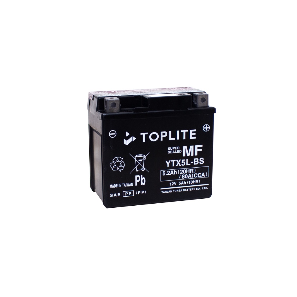 Bình Ắc quy xe máy Toplite YTX5L-BS  - Xe Lead mới, SCR, PCX,SH Mode, SH mới, Nozza, Vision, AirBlade 125
