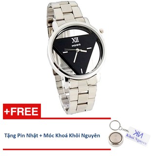 Đồng Hồ Nam Wilon 002 Dây Thép (Mặt Đen)