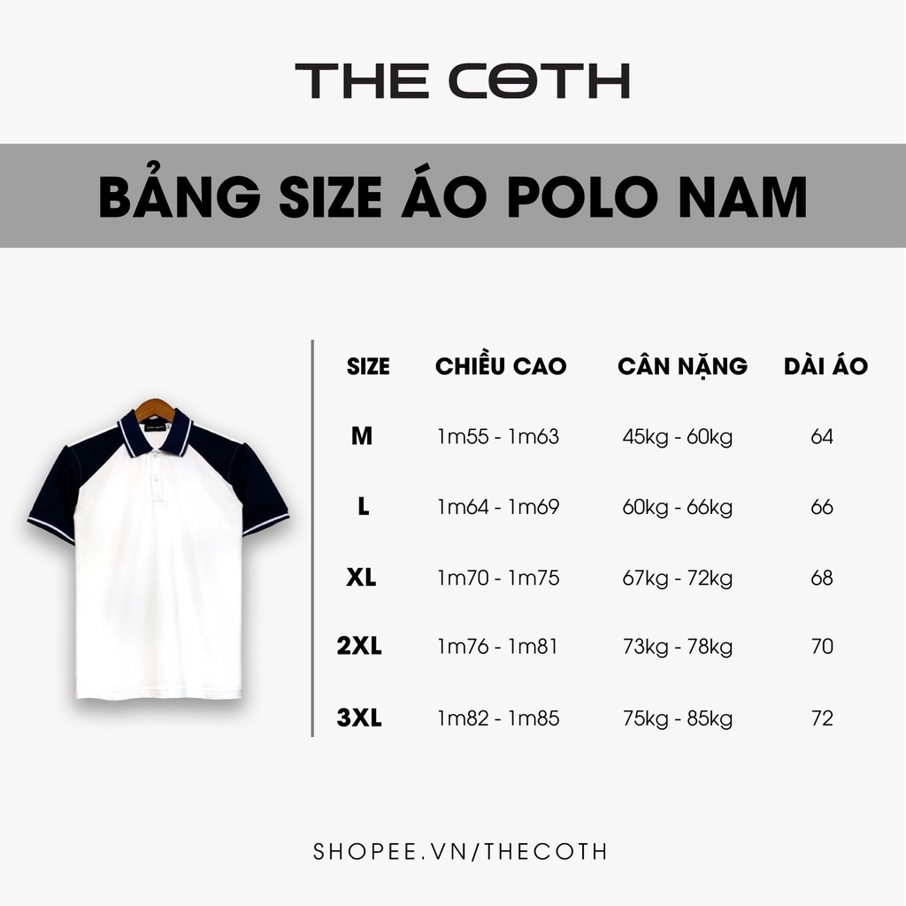 Áo Thun Polo Nam Hàng Hiệu phối màu cực đẹp phong cách sang trọng trẻ trung Thương Hiệu THE COTH PL1M1019