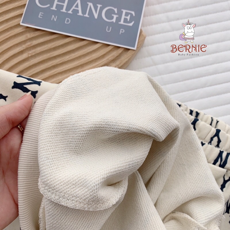 Bộ da cá dài tay cao cấp NY cho bé trai bé gái mặc thu đông cực cá tính