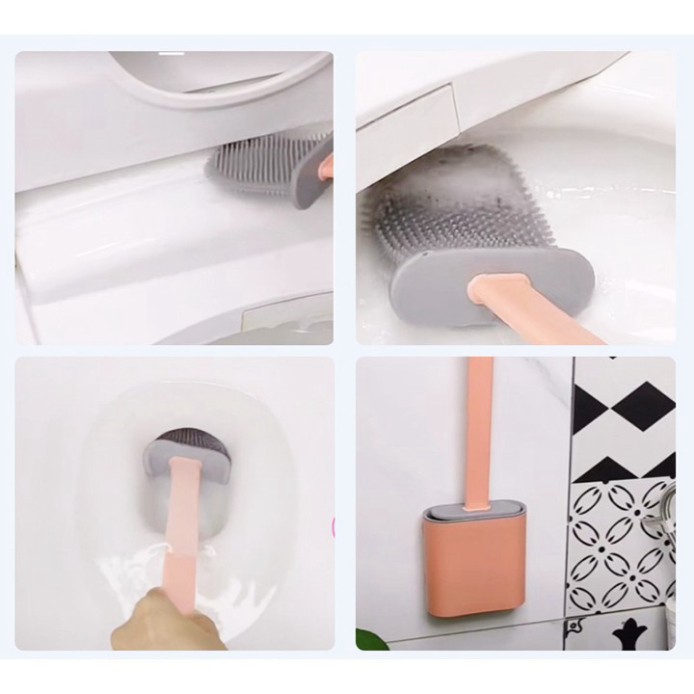 Cây cọ bồn cầu silicon siêu sạch cây cọ rửa vệ sinh phòng tắm toilet chất lượng cao