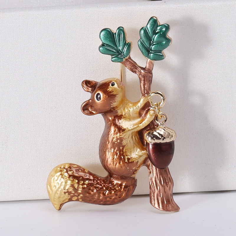 Ghim Cài Áo Hình Sóc Bằng Hợp Kim Tráng Men 2022 Thời Trang