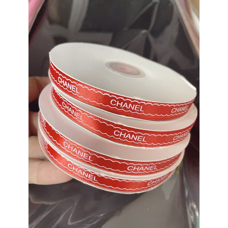 Duy băng chữ chanel bản 1cm,2,5cm dài 50m