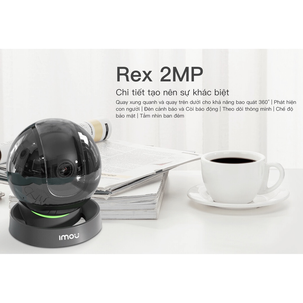 Camera wifi IMOU trong nhà REX 2MP IPC-A26LP 1080P, camera AI xoay 360 độ, có màu ban đêm, xem nhanh toàn cảnh