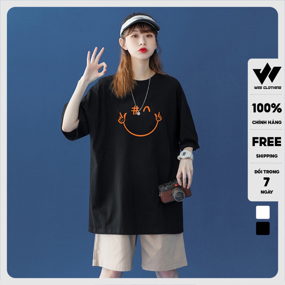 Áo thun tay lỡ unisex form rộng Chào Mặt Cười nam nữ phong cách ulzzang WIIS