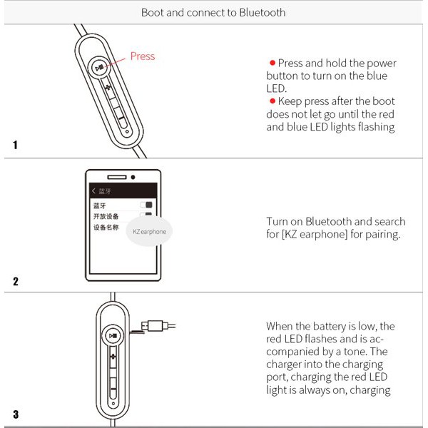 Dây Cáp Bluetooth Kz-Zst Ed12 Cho Tai Nghe Nhét Tai