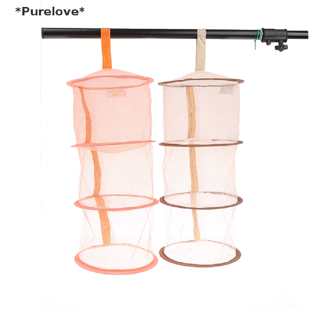 Purelove Túi Lưới Treo 3 Tầng Có Khóa Kéo Dùng Để Đựng Đồ Khô