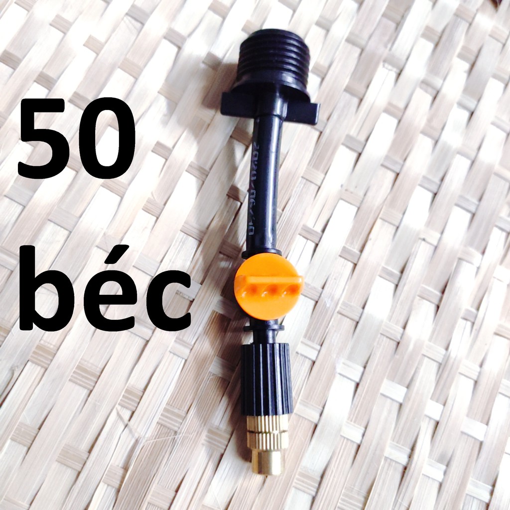 50 Béc tưới cây, phun sương 1 tia đồng, có van khóa đầu béc, kết nối ren 21mm