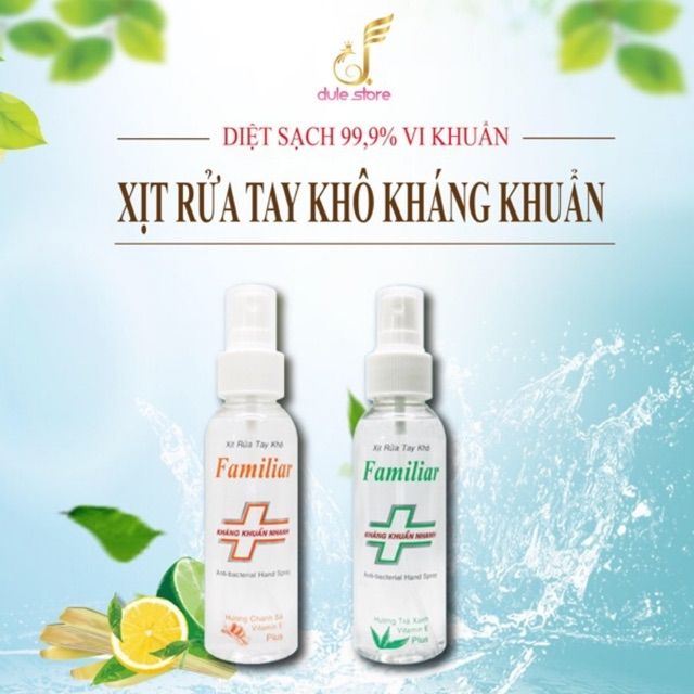 Xịt rửa tay khô Familiar 100ml