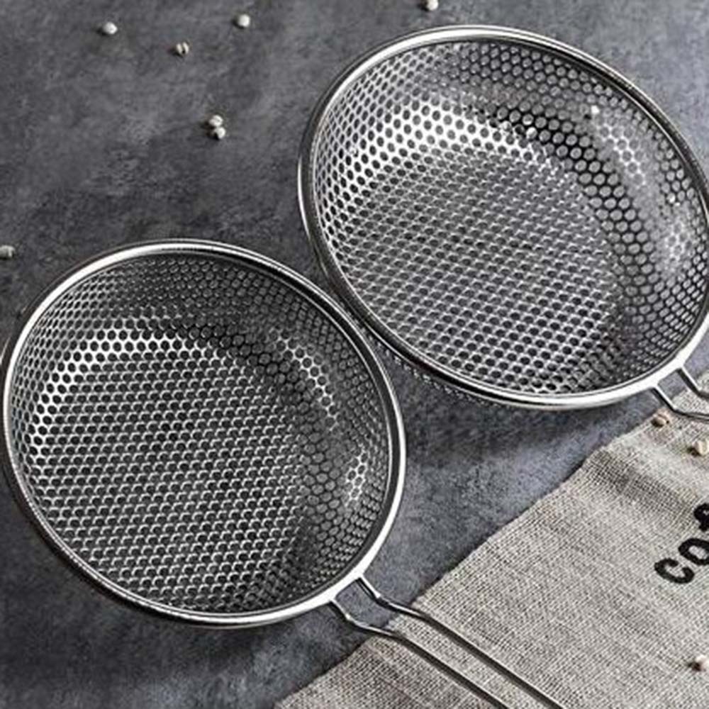 Vá lưới lọc dầu bằng thép không gỉ có tay cầm gỗ tiện dụng cho nhà bếp