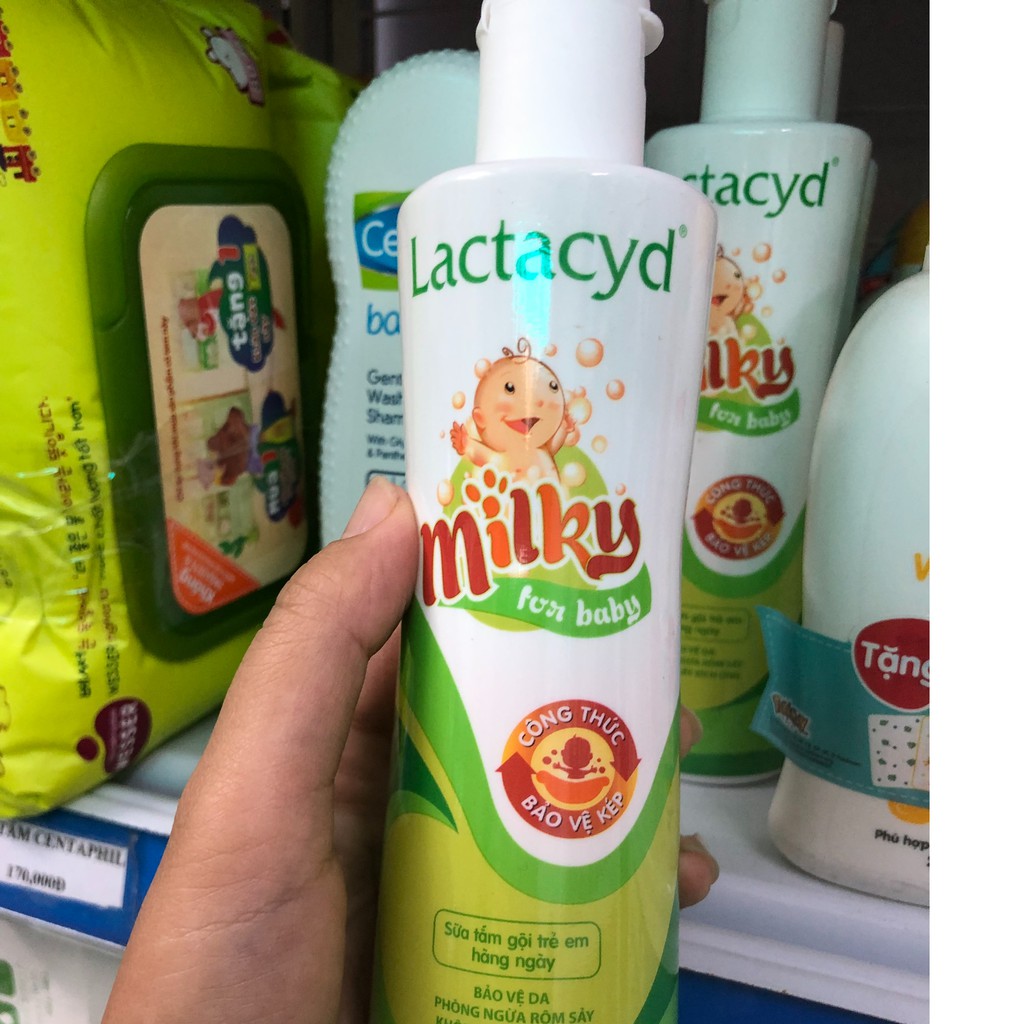 Lactacyd Milky 250ml Sữa Tắm Gội Cho Bé  - Nhà Mỡ Mỡ