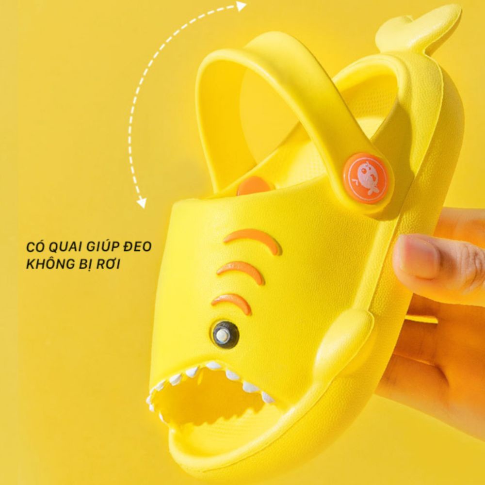 Dép cho bé Trai – Dép cho bé Gái hình BABY SHARK ngộ nghĩnh dễ thương, chống trượt có dây đeo