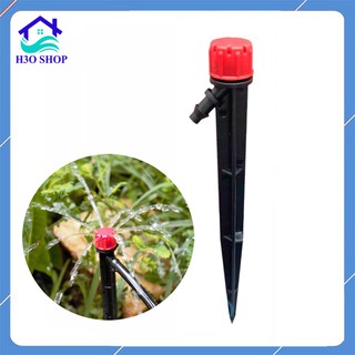 Béc tưới nhỏ giọt 8 tia que cắm liền loại tốt, đầu tưới nhỏ giọt tỏa tròn điều chỉnh lưu lượng nước và bán kính
