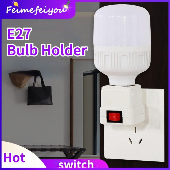Đuôi đèn E27 giắc cắm chuẩn US có công tắc tiện lợi