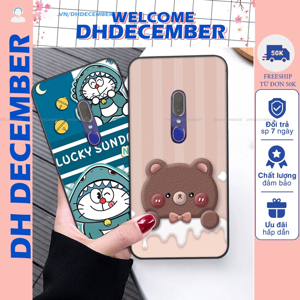 Ốp lưng Oppo F11 in hình gấu K@ws, gấu nâu, dor@emon RẺ- ĐẸP- BỀN