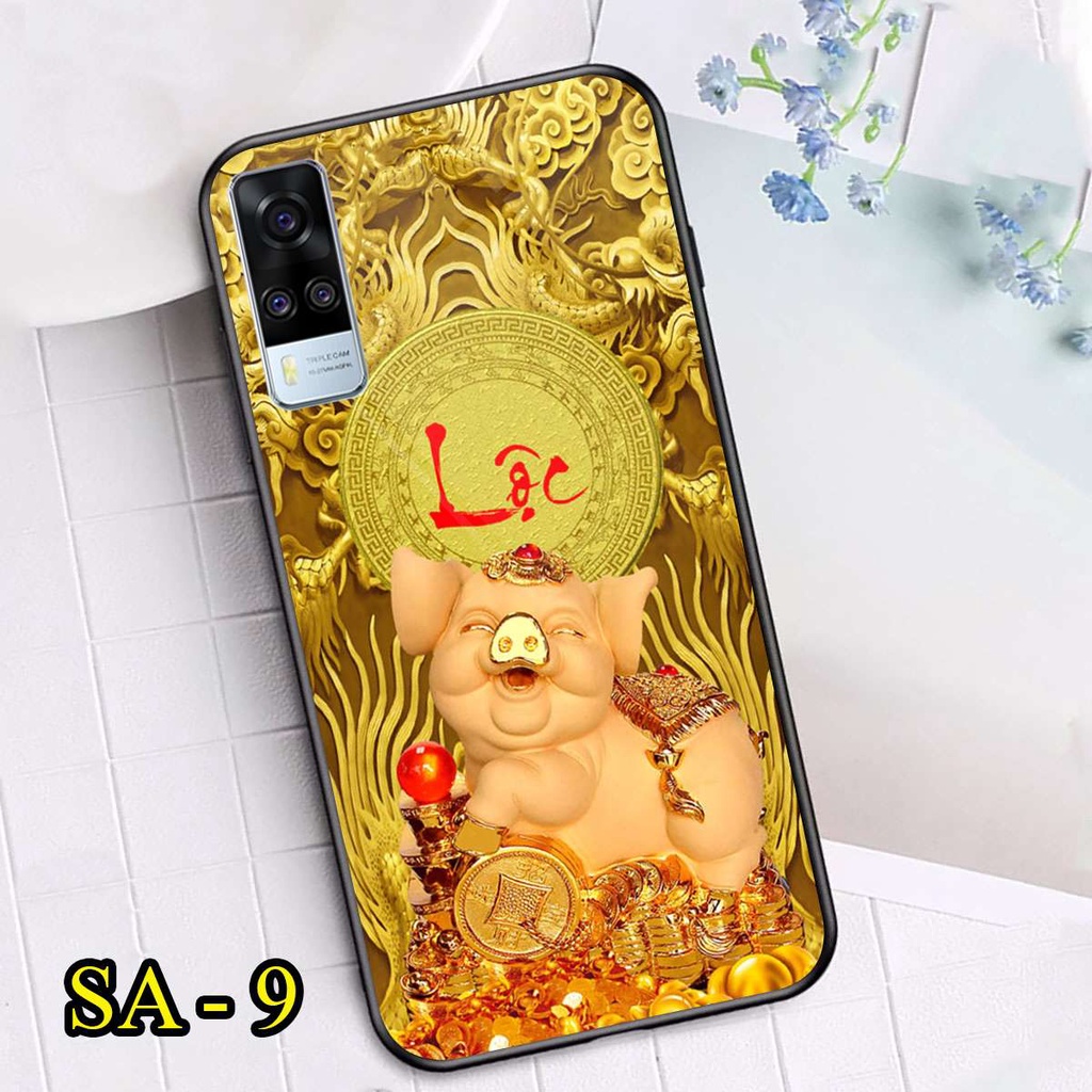 Ốp Lưng Vivo Y51 2020 - Vivo Y52s mặt lưng kính cường lực in hình 12 con giáp sắc nét, chống trầy tốt