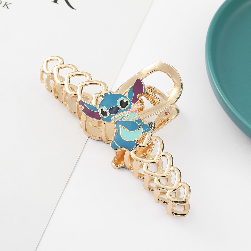 ✨Bán Nóng ✨Kẹp Tóc Bằng Kim Loại Họa Tiết Stitch Hoạt Hình Dễ Thương Bắt Mắt Sành Điệu